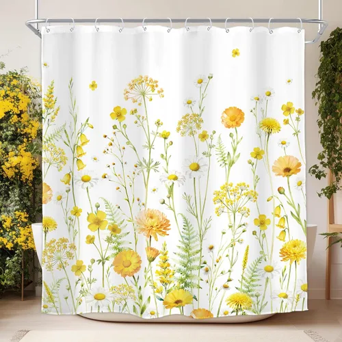 Vista 12 de Homewelle Cortina de ducha floral roja para baño, 60 pulgadas de ancho x 72 pulgadas de largo, flor de cerezo, ciruela, estética asiática, japonesa