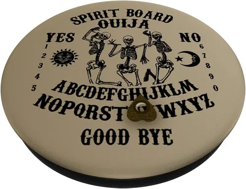 Vista 2 de Ouija Espíritu Oculto Tablero Halloween Calaveras Bailando Esqueletos PopSockets Swappable PopGrip