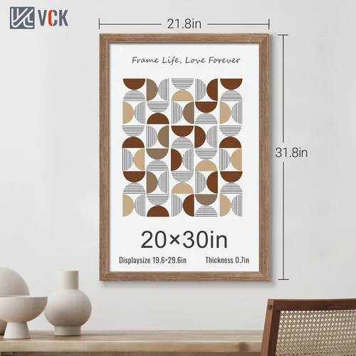 Vista 305 de VCK Marcos para póster de madera maciza de 22.375 x 34 pulgadas, marco de fotos A1 negro con montaje en pared, paquete de 3