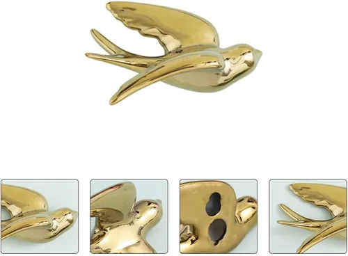 Vista 8 de BESPORTBLE 1 estatua de pájaro para colgar en la pared, decoración de pared de cerámica, adorno de estilo nórdico para decoración, diseño de ahorro