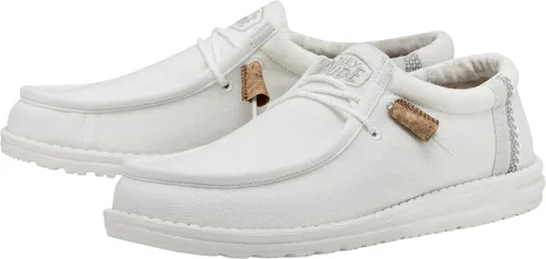 Vista 4 de Hey Dude Wally Linen - Mocasines para hombre, cómodos y ligeros, sin cordones