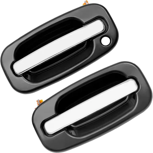 Vista 9 de Manija de puerta exterior sin llave, compatible con Chevy Silverado Suburban Tahoe Avalanche 1999-2007, GMC Sierra Yukon, Cadillac Escalade, lado