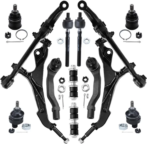 Vista 127 de Detroit Axle – 12 brazos de control superiores e inferiores delanteros con rótulas, barras de unión exteriores e interiores con topes, barras