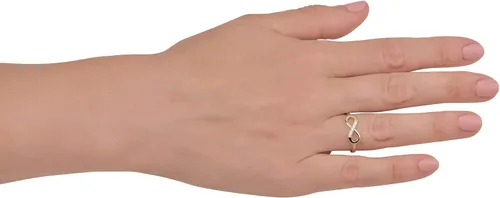 Vista 3 de AVORA Anillo de moda infinito de diamantes simulados de oro amarillo de 10 quilates Oro amarillo Zirconia cúbica