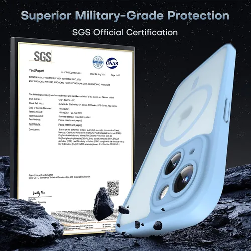 Vista 352 de TOCOL Funda para iPhone 11, compatible con Magsafe, protección completa de cámara, imanes integrados, protección contra caídas, funda translúcida