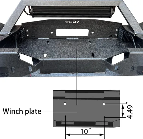 Vista 4 de Parachoques delantero con textura negra compatible con Ford Ranger 1993-1997 (no es compatible con modelos XLT)