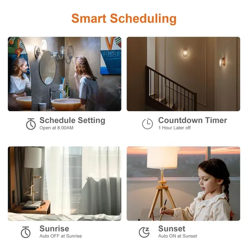 Vista 6 de Interruptor de luz inteligente WiFi de 3 vías, en la pared, no requiere concentrador, compatible con Alexa y Google Home (WF31S)