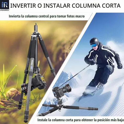 Vista 5 de Trípode de Fibra de Carbono-INNOREL GT284C Trípode Profesional Compacto Portátil para Cámara Digital DSLR Soporte de Cámara de Alta Resistencia