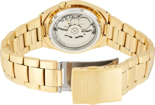 Vista 3 de SEIKO SNK610 5 Reloj automático de acero inoxidable dorado con esfera dorada para hombre, Negro -, Automático de cuerda automática, reloj automático