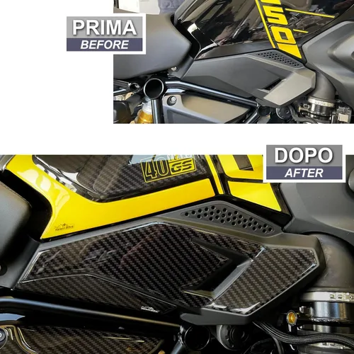 Vista 3 de Resin Bike Adhesivos 3D para motocicleta compatibles con BMW R 1250 GS 2019-2024 2019-2024. Protección del marco contra impactos y arañazos. Par