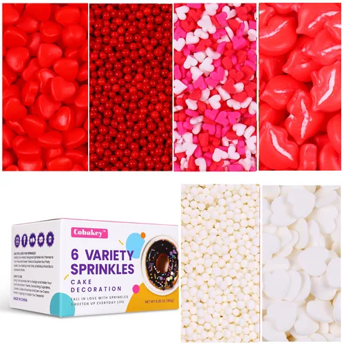 Vista 23 de Chispas para decoración de pasteles, cupcakes, galletas, cobertura para helado, 6 paquetes de chispas azules, chispas de copos de nieve de invierno