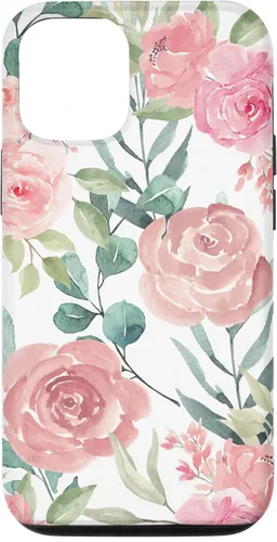 Vista 26 de iPhone 16 Pastel Pink Flower Print - Watercolor Floral Petals Blossom Case
