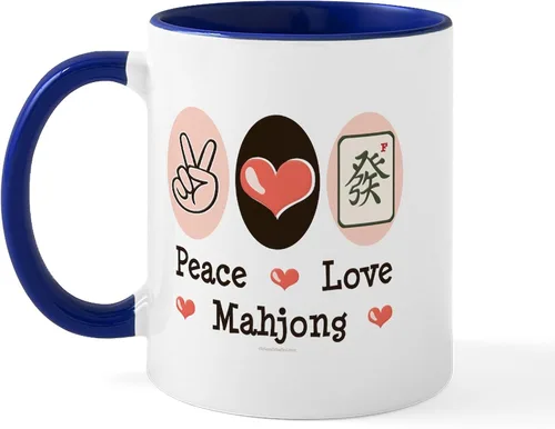 Vista 19 de CafePress Mahjong Mugs - Taza de café de cerámica de 11 oz (11.0 fl oz)