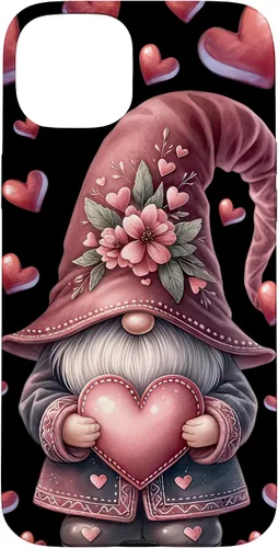 Vista 9 de iPhone 11 Pro Max - Funda con diseño de corazón para mujer, diseño retro de gnomo de amor para el día de San Valentín