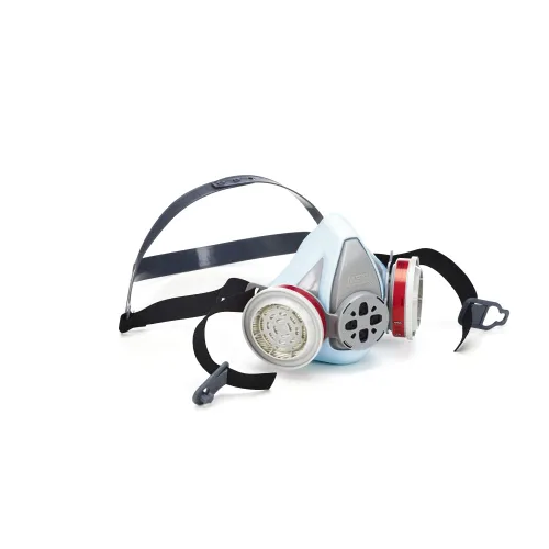 Vista 2 de MSA 10218529 Advantage 900 Respirador elastomérico de media máscara – Reemplazo rentable para respiradores desechables, filtros de respiración