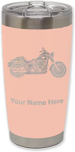 Vista 32 de LaserGram Vaso personalizado de 20 onzas, motocicleta (negro) Regalo grabado para motociclistas, acero inoxidable aislado al vacío, grabado