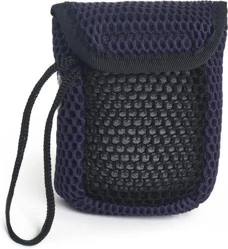 Vista 2 de MainBasics - Bolsa de jabón exfoliante de doble cara, color azul Se adapta a barras de jabón de tamaño estándar