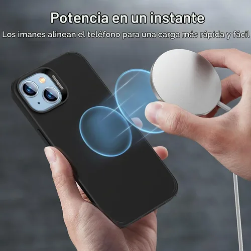Vista 4 de ESR Funda magnética híbrida con HaloLock, compatible con iPhone 14 y 13, compatible con MagSafe, protección de grado militar a prueba de golpes Negro