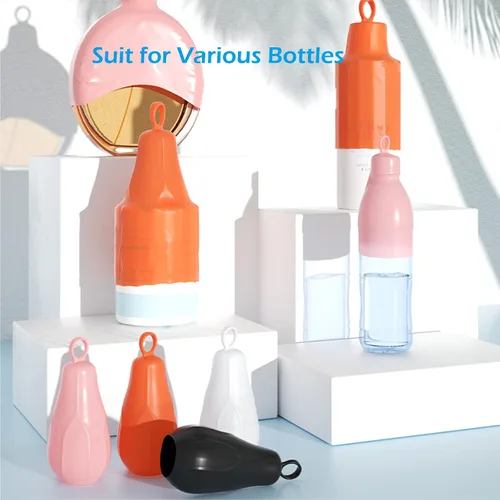 Vista 4 de Fundas elásticas para viajes a prueba de fugas, fundas de botellas de silicona para viajes, accesorios para mujeres y hombres para equipaje, funda a