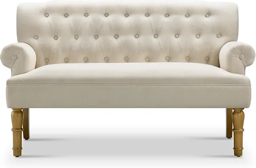 Vista 9 de Rosevera Drennan Loveseat - Sofá para sala de estar, lino, color ceniza Fresno