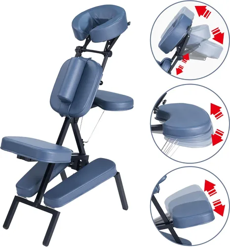 Vista 12 de Master Massage - Silla profesional portátil y ligera para tatuaje/masaje - Marco de aluminio plegable con características ajustables y funda
