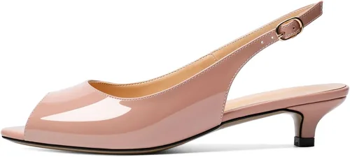 Vista 2 de Zamikoo Sandalias de tacón bajo para mujer con tacón bajo de 1.5 pulgadas, zapatos de vestir con puntera abierta, para fiesta, baile de graduación