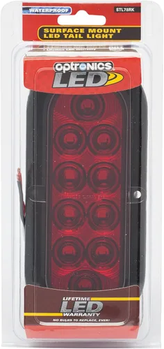 Vista 5 de Optronics STL78RK Lente Roja 6" Oval Sealed Luz LED para Montaje en Superficie