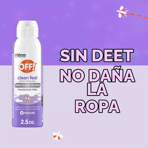 Vista 4 de Off! Clean Feel - Aerosol repelente de insectos con 20% de picaridina, protección de larga duración sin DEET contra mosquitos, control de plagas sin
