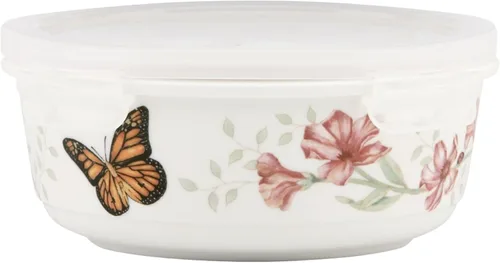 Vista 4 de Lenox Mariposa Prado - Recipiente redondo para servir y almacenar, pequeño