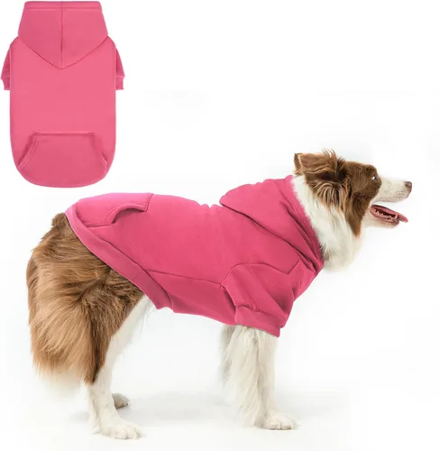Vista 19 de SCENEREAL Sudaderas con capucha de seguridad para perros de tamaño pequeño, mediano y grande, ropa de felpa cepillada con gorro, abrigo de algodón