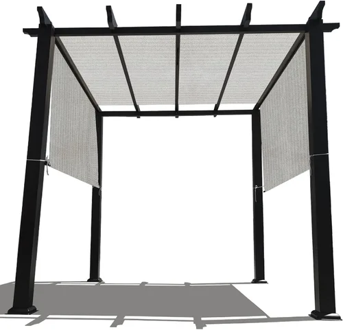 Vista 14 de Alion Home Custom Reemplazo de HDPE de protección solar permeable con bolsillos de varilla para pérgola