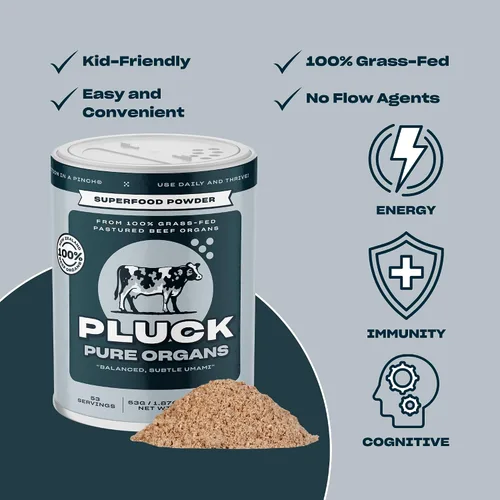 Vista 4 de Pluck Polvo de órganos de carne pura 100% hígado, riñón, bazo, corazón y páncreas de carne de res pasturada 100% alimentada con pasto