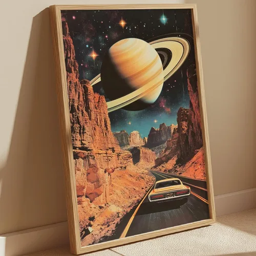 Vista 11 de Arte de pared de la Tierra desde la luna, póster de viaje espacial de la luna, impresión en lienzo de astronomía vintage, imágenes de astronomía