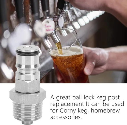 Vista 5 de TOPINCN Ball Lock Post 18 Ball Lock Adapter Lock Post Lock Male 1/2In Npt Kit Adaptador de rosca con para barriles Kegging