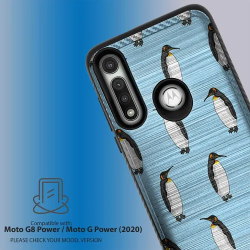 Vista 2 de CasesOnDeck - Funda de doble capa compatible con Motorola Moto G Power (2020) [Armadura cepillada] Carcasa de dos piezas de metal cepillado