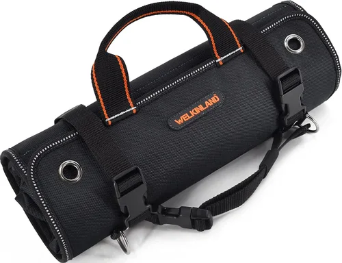 Vista 6 de Rollo de herramientas para hombre, bolsa enrollable de herramientas, bolsa de herramientas enrollable, organizador de rollos de herramientas, bolsas