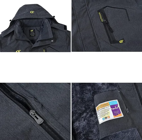 Vista 3 de QPNGRP Mens Waterproof Ski Snowboard Jacket Windproof Winter Snow Coat