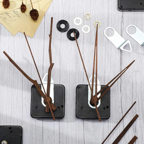 Vista 7 de Mudder Kit de repuesto de mecanismo de reloj de cuarzo de 4 piezas con 4 tipos de manecillas de reloj de madera de nogal para piezas de reparación