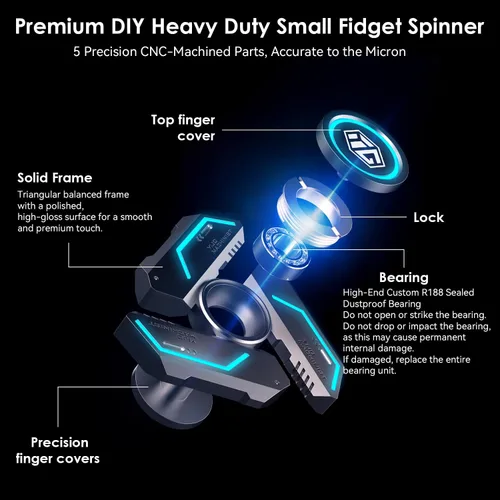 Vista 2 de Fidget Spinners, Juguete Fidget Spinners, Juguete para Aliviar el Estrés, Ansiedad y TDAH, Regalos Spinner para Adultos y Niños, Juguete de Metal