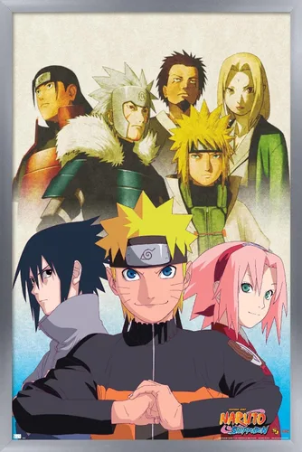 Vista 15 de Trends International Naruto Shippuden - Póster de pared de arte clave, 14.725 x 22.375 pulgadas, versión enmarcada de madera de granero