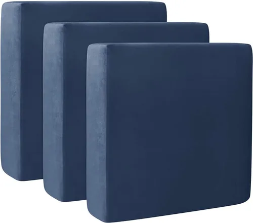 Vista 47 de Fundas de cojín de terciopelo para sofá, funda elástica para cojín de sofá suave, protector de muebles extraíble y lavable para sala de estar, Negro