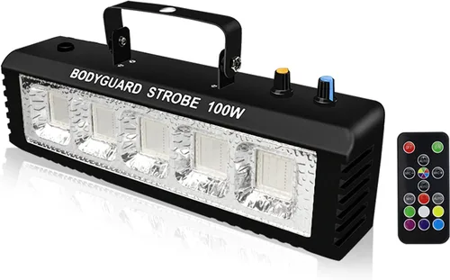 Vista 7 de Luces estroboscópicas activadas por sonido, luces LED estroboscópicas blancas de 100 W, efecto de luz de Halloween con control remoto, luces Blanco