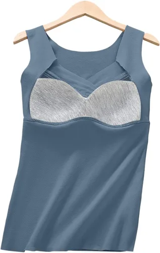 Vista 4 de Camisas térmicas para mujer, con forro polar, sin mangas, camisola elástica, capa base, chaleco cálido, ropa de invierno