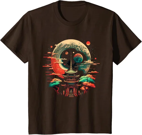 Vista 5 de Camiseta japonesa de Japón retro inspirada en Tokio, Negro