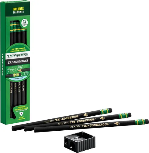 Vista 4 de Ticonderoga LÁPIZ STANDARD TRI-WRITE #2 NEGRO PACK DE 12
