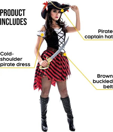 Vista 2 de Morph Women's Adult Pirate Costume, Women's Adult Pirate Costume, Women's Pirate Costume, Women's Pirate Costume, Women's Pirate Costume, Halloween