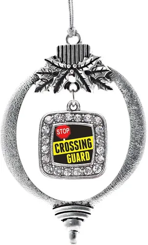 Vista 14 de Inspired Silver - Adorno con dije de reina de rodillo - Adornos navideños cuadrados de plata con joyas de circonita cúbica