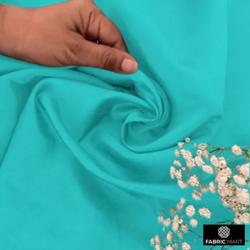 Vista 2 de Fabric Mart Direct The Yard, tela de seda Aqua Art de 1 yarda, 42 pulgadas de ancho, seda sintética de color sólido, tela de tapicería azul al por