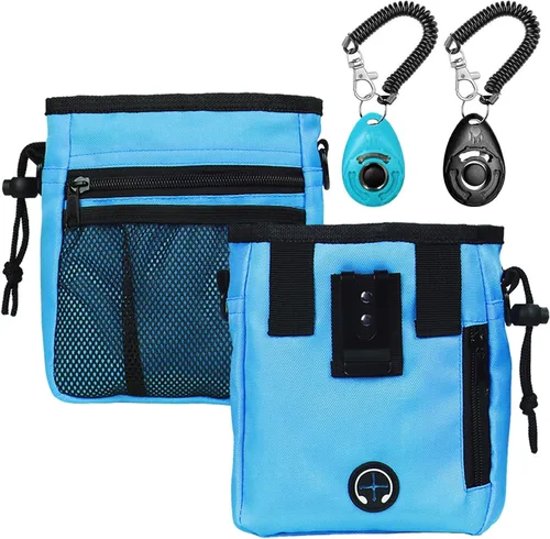 Vista 10 de STMK Bolsa de golosinas para perros, kit de entrenamiento de clicker para perros, bolsa de entrenamiento para perros para entrenamiento, 3 formas