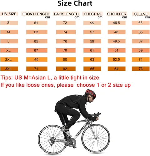 Vista 2 de ROCKBROS Chaquetas de ciclismo para hombre, chaquetas de invierno para bicicleta, chaqueta térmica resistente al viento para hombre, clima frío